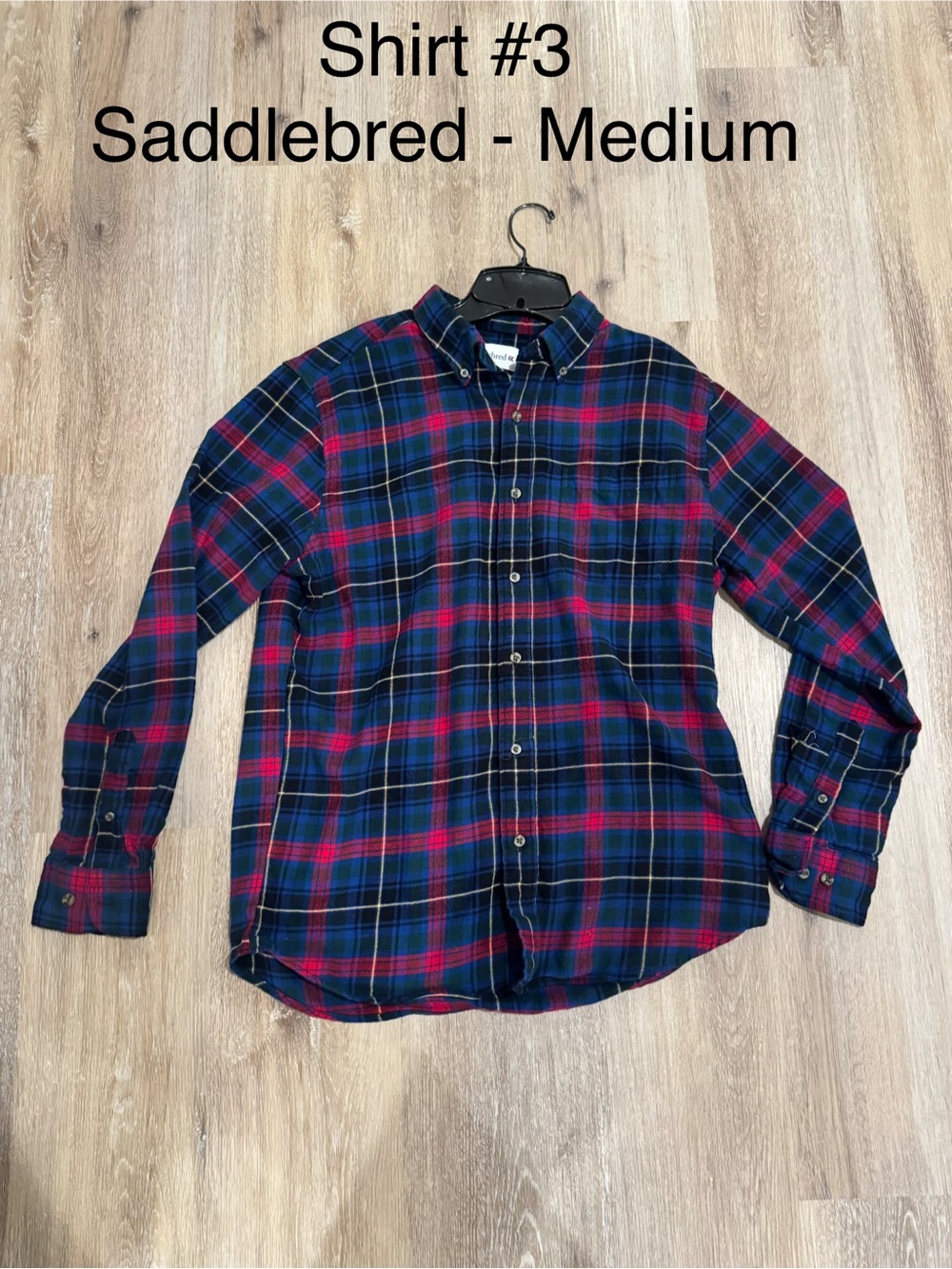 Vintage Saddlebred Navy & Red Plaid Button-Down Shirt